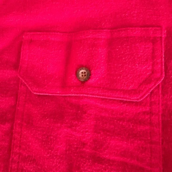 Levis Mens Medium Red Cotton Flannel Button Up Shirt Long Sleeve Workwear M - Picture 13 of 16